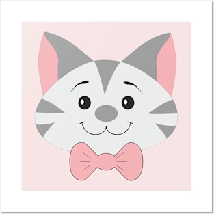 Cute cat face Posters and Art